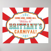 Carnival Circus Birthday Banner Brittany CUSTOM Poster (Voorkant)