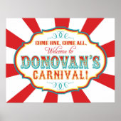 Carnival Circus Birthday Banner Donovan CUSTOM Poster (Voorkant)