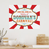 Carnival Circus Birthday Banner Donovan CUSTOM Poster (Keuken)