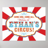 Carnival Circus Birthday Banner Ethan CUSTOM Poster (Voorkant)