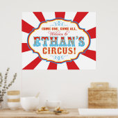 Carnival Circus Birthday Banner Ethan CUSTOM Poster (Keuken)