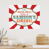 Carnival Circus Birthday Banner Samson CUSTOM Poster (Keuken)