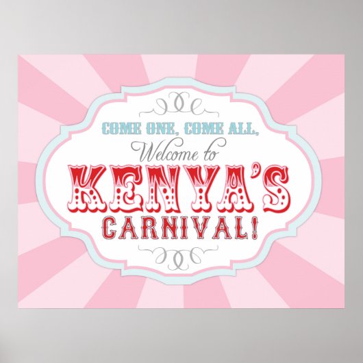 Carnival Circus Birthday Banner voor Kenya CUSTOM Poster (Voorkant)