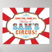 Carnival Circus Birthday Banner voor Sam CUSTOM Poster (Voorkant)