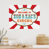 Carnival Circus Birthday Banner Zoe en Zac CUSTOM Poster (Keuken)