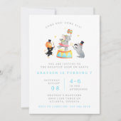 Carnival Circus Birthday Party Invitation Kaart (Voorkant)