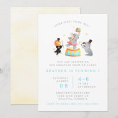 Carnival Circus Birthday Party Invitation Kaart (Voorkant / Achterkant)