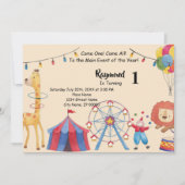 Carnival Circus Birthday Party Invitation Kaart (Voorkant)