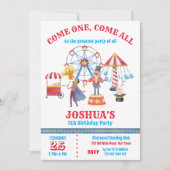 Carnival circus clown verjaardagsfeest kaart (Voorkant)