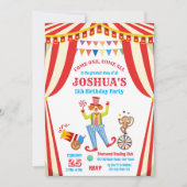 Carnival circus clown verjaardagsfeest kaart (Voorkant)