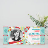 Carnival Circus Clowns Birthday Invitation Kaart (Staand voorkant)