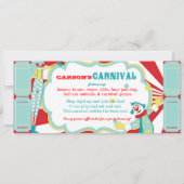 Carnival Circus Clowns Birthday Invitation Kaart (Achterkant)