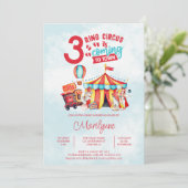 Carnival Circus Drie-eiige Baby Shower Kaart (Staand voorkant)
