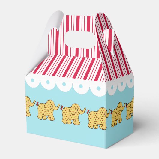 Carnival Circus Elephants Birthday Party Favor Box Bedankdoosjes (Voorkant Zijde)