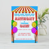 Carnival Circus Feest Uitnodiging (Staand voorkant)