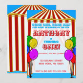 Carnival Circus Feest Uitnodiging (Voorkant / Achterkant)