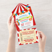 Carnival Circus Festival Baby shower All In One Uitnodiging (Afscheurbaar)