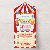 Carnival Circus Festival Baby shower All In One Uitnodiging (Binnen)