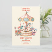Carnival Circus Festival Baby shower Kaart (Staand voorkant)