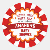 Carnival Circus Festival Baby shower Ronde Sticker (Voorkant)