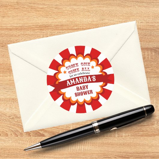 Carnival Circus Festival Baby shower Ronde Sticker