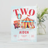 Carnival Circus Festival Kind 2e verjaardag Kaart (Staand voorkant)