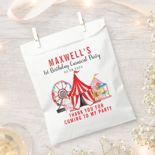 Carnival Circus Festival Show Dank je verjaardag Bedankzakje (Geknipt)