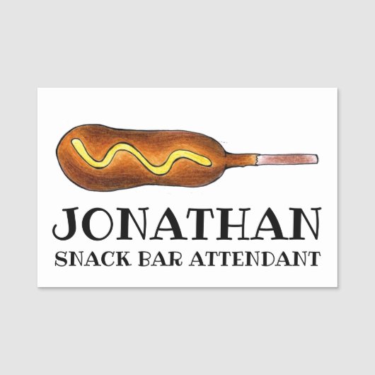 Carnival Circus Food Vendor Corndog Hot Corn Dog Naamplaatje (Voorkant)