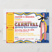 Carnival Circus Juggling Stilt Walkers Birthday Kaart (Achterkant)