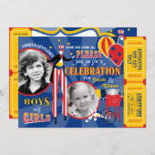 Carnival Circus Juggling Stilt Walkers Birthday Kaart (Voorkant / Achterkant)