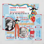 Carnival Circus Juggling Stilt Walkers Birthday Kaart (Voorkant / Achterkant)