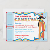 Carnival Circus Juggling Stilt Walkers Birthday Kaart (Achterkant)