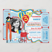 Carnival Circus Juggling Stilt Walkers Birthday Kaart (Voorkant / Achterkant)