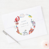 Carnival Circus Kid 4e Verjaardag Ronde Sticker (Envelop)