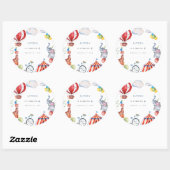 Carnival Circus Kid 4e Verjaardag Ronde Sticker (Vel)