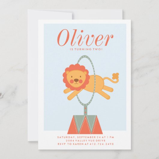 CARNIVAL CIRCUS KIDS VERJAARDAGSUITNODIGING uitnod Kaart (Voorkant)