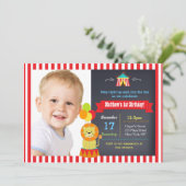 Carnival Circus Lion Bigtop Birthday Kaart (Staand voorkant)