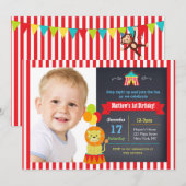 Carnival Circus Lion Bigtop Birthday Kaart (Voorkant / Achterkant)