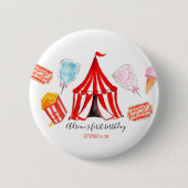Carnival circus schattige verjaardagsknoppartij ronde button 5,7 cm (Voorkant)