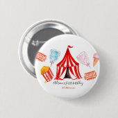 Carnival circus schattige verjaardagsknoppartij ronde button 5,7 cm (Voorkant /achterkant)