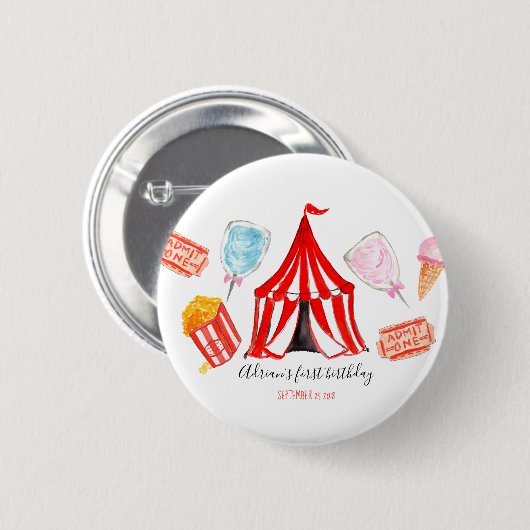 Carnival circus schattige verjaardagsknoppartij ronde button 5,7 cm (Voorkant /achterkant)