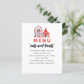 Carnival Circus Show Birthday Party Menu (Staand voorkant)