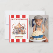 Carnival Circus Show & Dieren Verjaardag Bedankkaart (Voorkant)