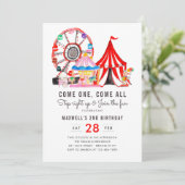 Carnival Circus Show Doe mee aan het plezier Kind  Kaart (Staand voorkant)