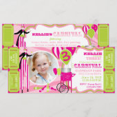 Carnival Circus Stilt Walker Birthday Kaart (Voorkant / Achterkant)