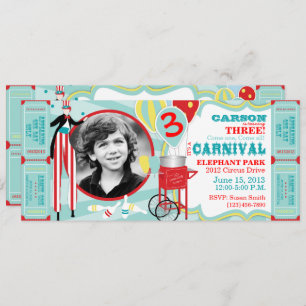 Carnival Circus Stilt Walker Birthday Kaart