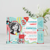 Carnival Circus Stilt Walker Birthday Kaart (Staand voorkant)