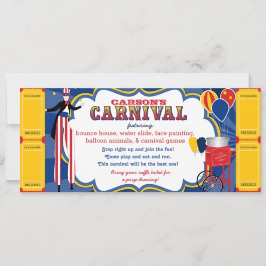 Carnival Circus Stilt Walker Birthday Kaart (Achterkant)