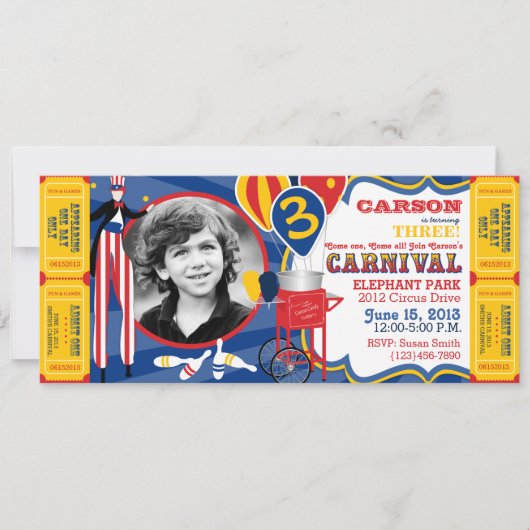 Carnival Circus Stilt Walker Birthday Kaart (Voorkant)