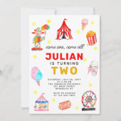 Carnival Circus Tent Clown Popcorn Kind Birthday Kaart (Voorkant)